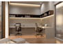 design home office or study room with 3d render